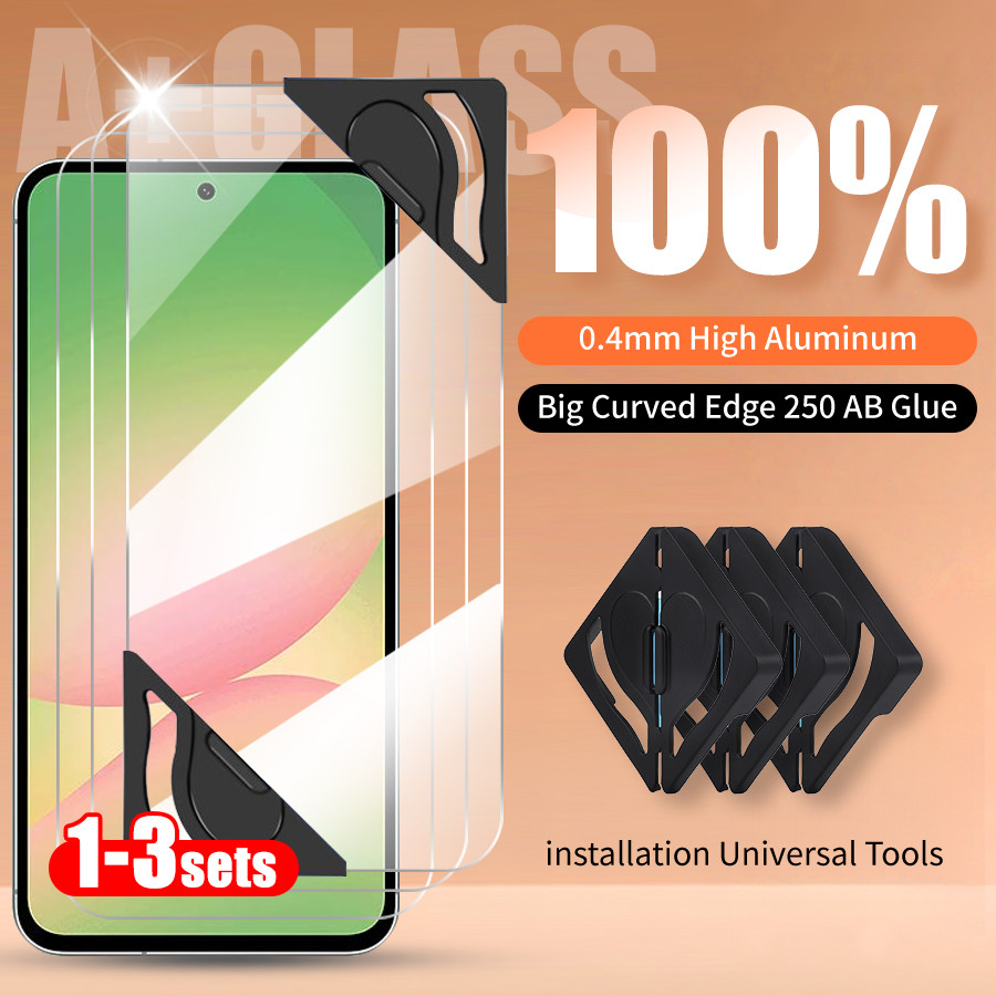 3PCS Pelicula de vidro para Samsung Galaxy A17 A07 A37 A57 A06 A16 A26 A36 A56 A15 A25 A14 A24 A34 A54 S23 S25 S23 FE