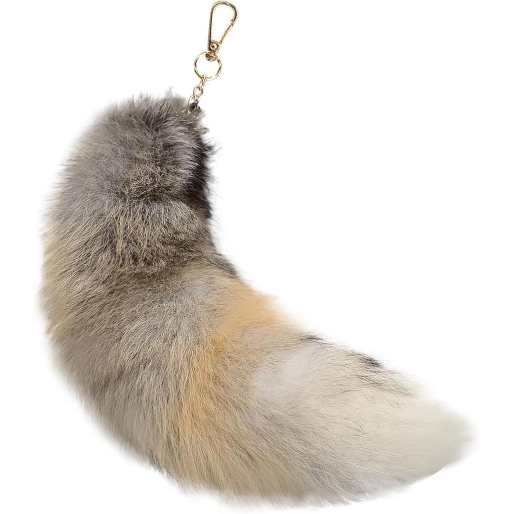 Real Fox Tail-Chaveiro De Pelúcia Therian , Acessórios Para Bolsa De Raposas Peludas , Caudas De Raposa De Pele Enorme C