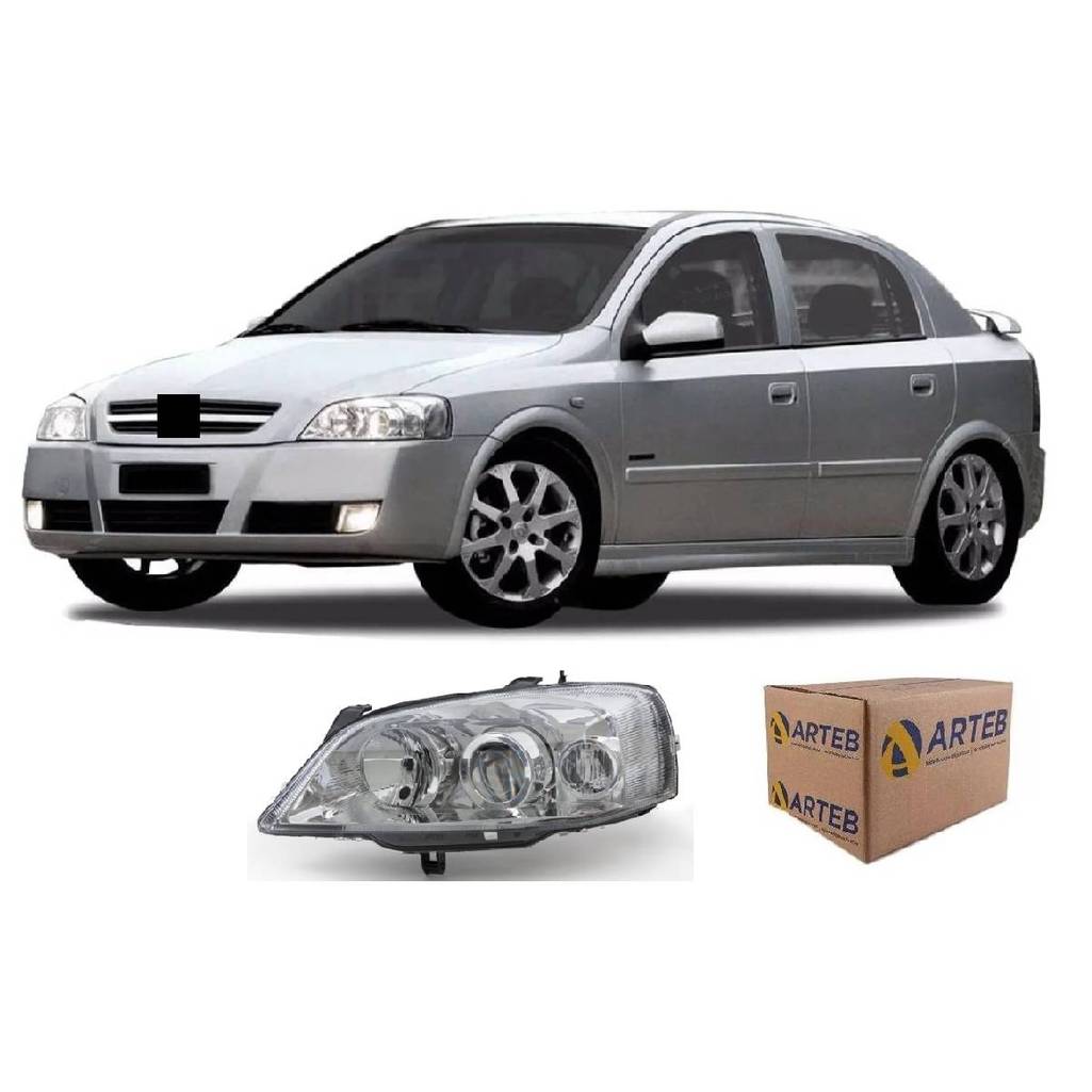 Farol  Astra 2003 2011 Arteb Cromado Esquerdo