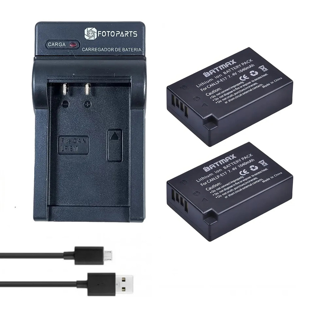 Kit Carregador + 2x Batmax Lp-e17 Para SL3 T7i Sl2 M3 M5 Rp
