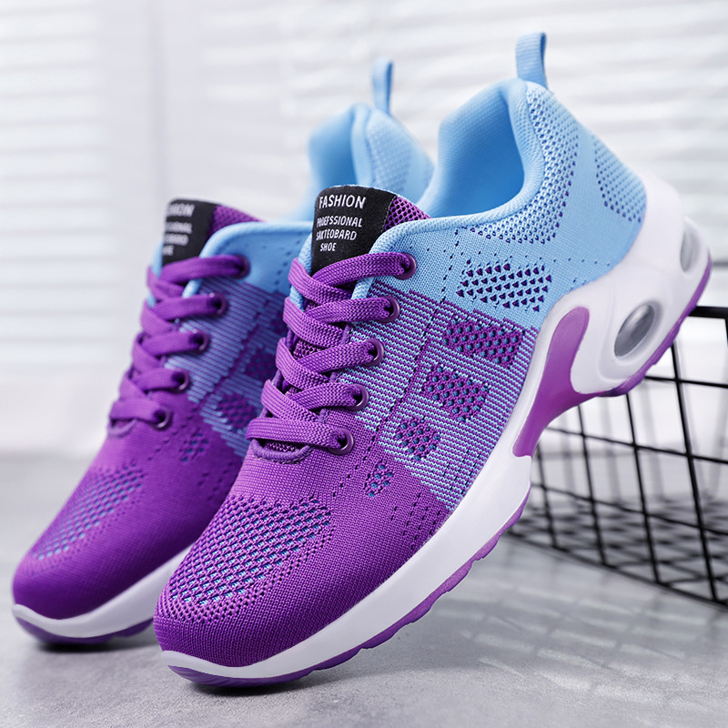 Sapatos femininos novos sapatos casuais respirável leve mãe sapatos rendas almofada de ar tênis feminino Jinshiyuan
