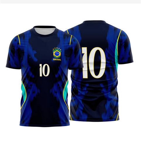 Camisa Azul Brasil Copa Masculina Bordado Nova 2026 Envio imediato