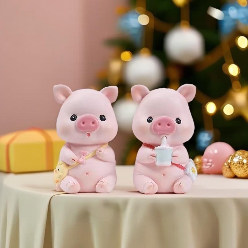 Zodíaco porco resina decoração aniversário cozimento bolo decoração Interior do carro decoração para casa Desktop mão es