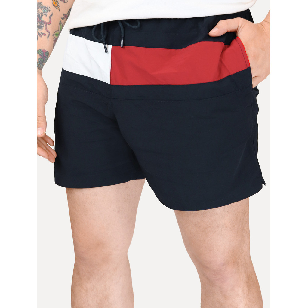 Short Tommy Hilfiger Medium Drawstring Colourblock Original Azul Marinho