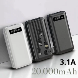 Carregador Power Bank Portátil de celular 20000mah Universal Saida 4 Cabos Cherrygo
