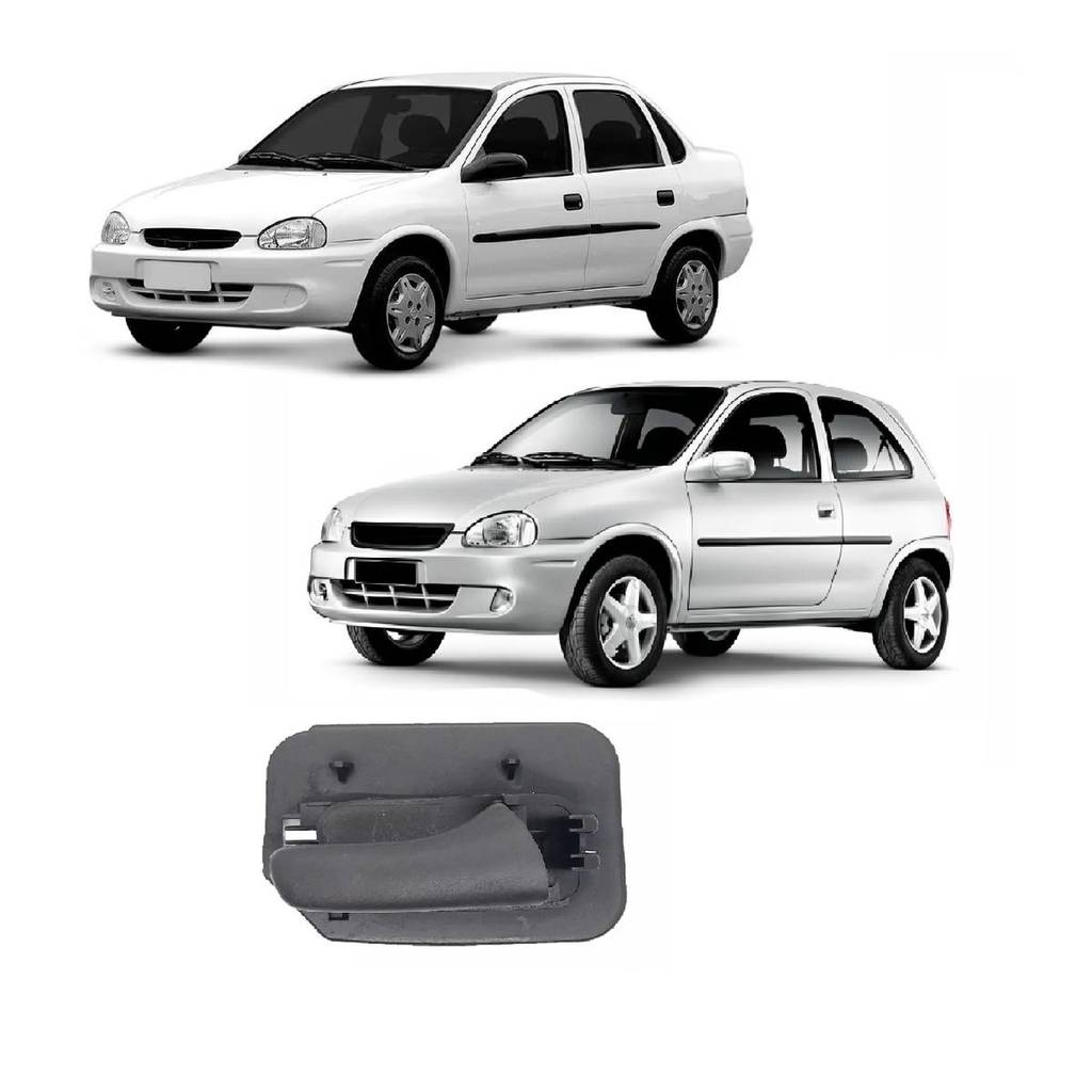 Macaneta Interna Traseira Corsa 1994 2002 Cinza Lado Esquerdo