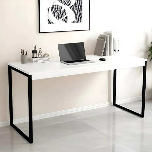 Mesa Escrivaninha Industrial 90x60 com Pé de Ferro – Mesa para Notebook, Home Office e Estudo