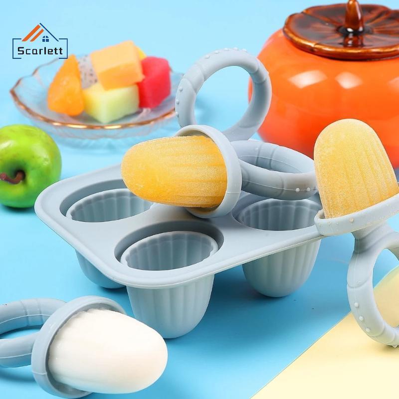 [Scarlett] Conjunto De Moldes De Silicone Macio Para Bebê Com 6 Compartimentos Congelar Leite Materno , Bandeja Não Sti
