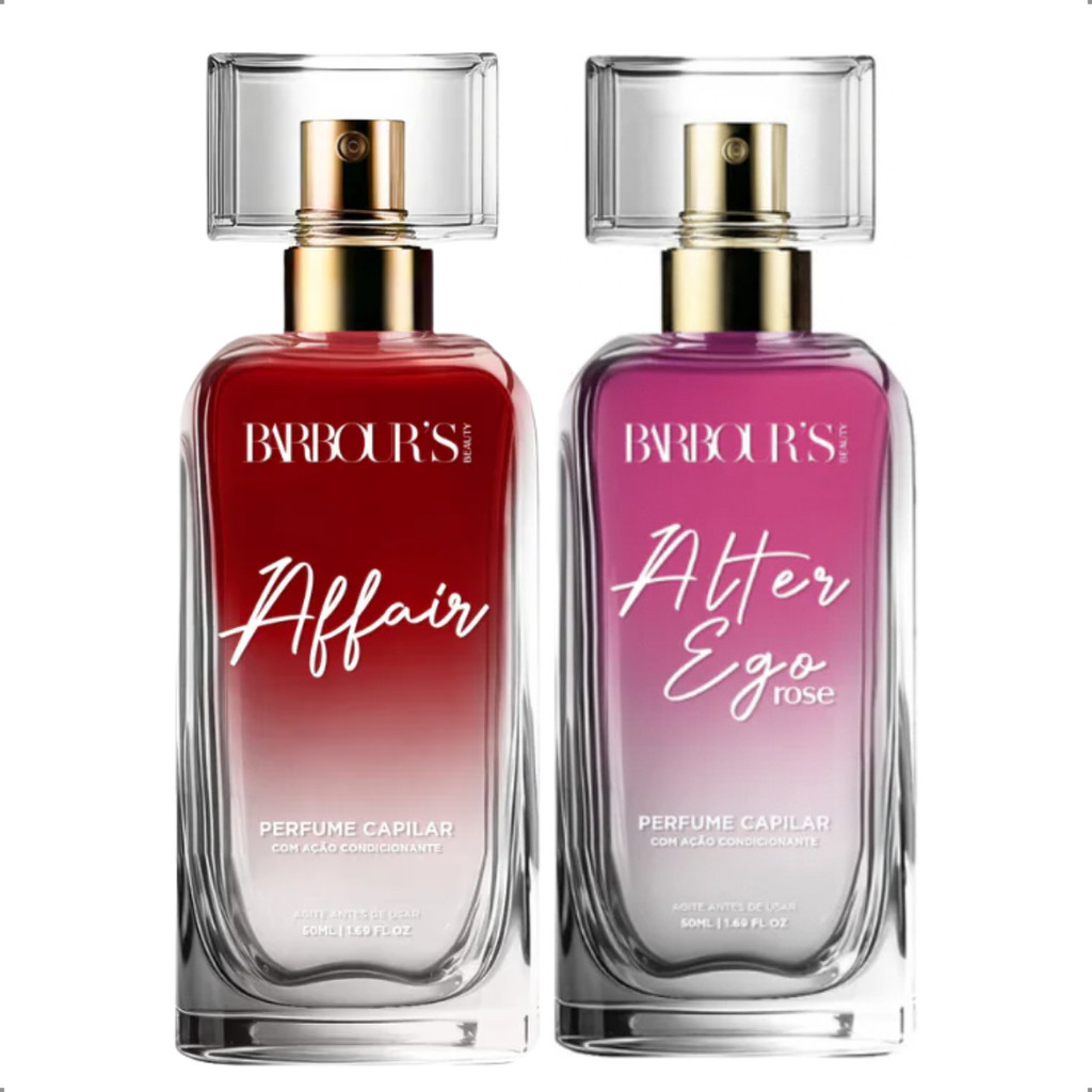KIT Barbour’s Beauty Perfume Capilar Feminino Finalizador Termoativo Affair + Alter Ego Rose 50mL