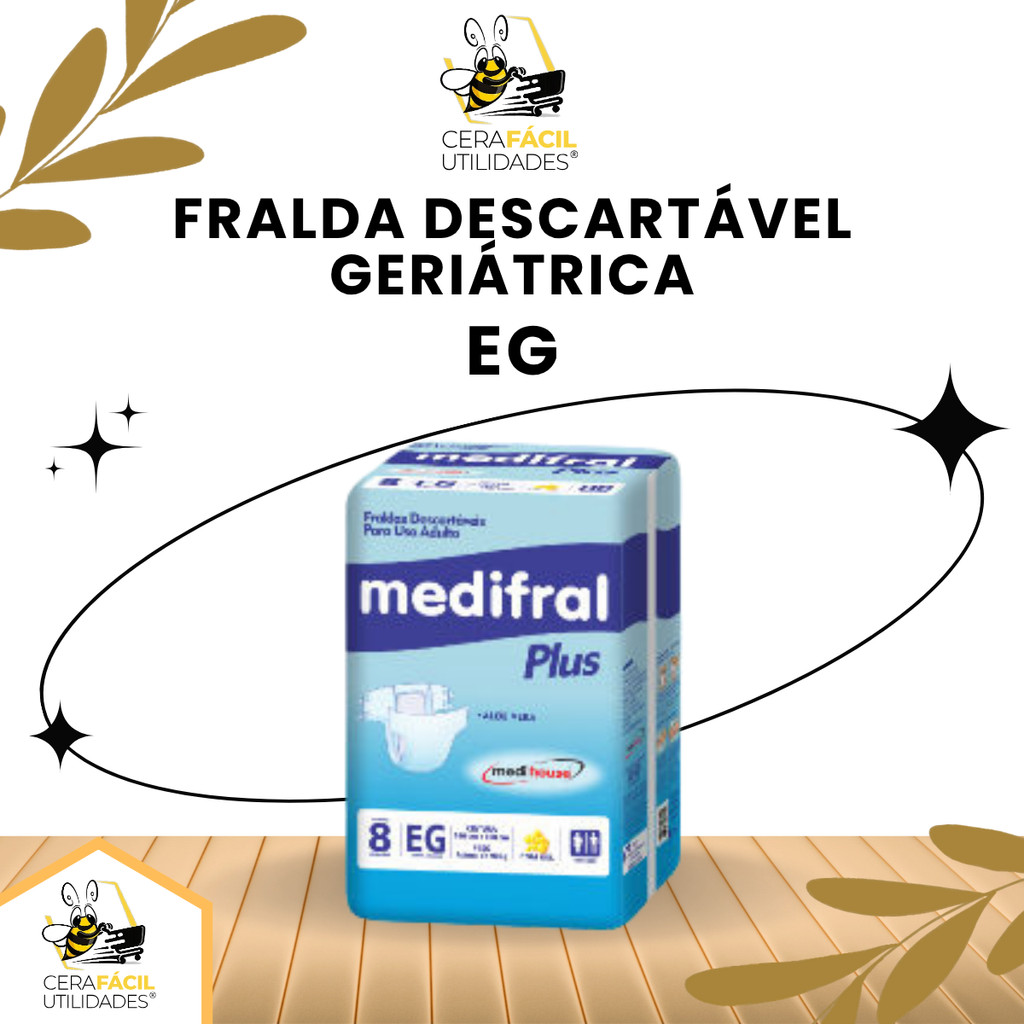 8un - Fralda Geriátrica Descartável  EG - Medifral Plus