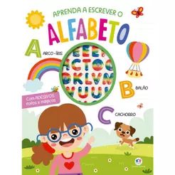 Aprenda a Escrever o Alfabeto com Atividades e adesivos 3-D metalizados | Alice Ramos