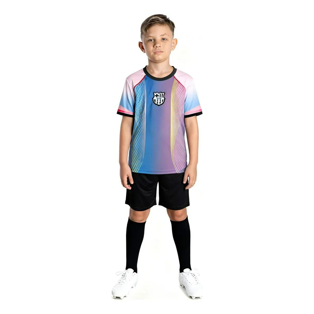 Conjunto  Infantil  Barcelona  Camisa + Short + Meião + Figurinha