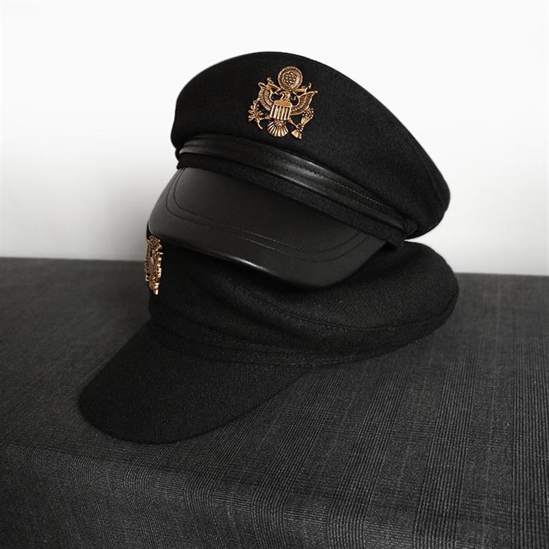 Outono inverno quente boina chapéu preto de lã estilo marinho chapéu Retro masculino feminino quente estilo marinho boné