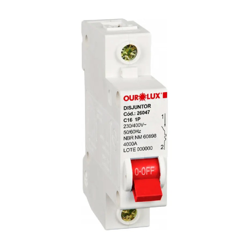 DISJUNTOR UNIP 16A (C) OUROLUX - 1UN