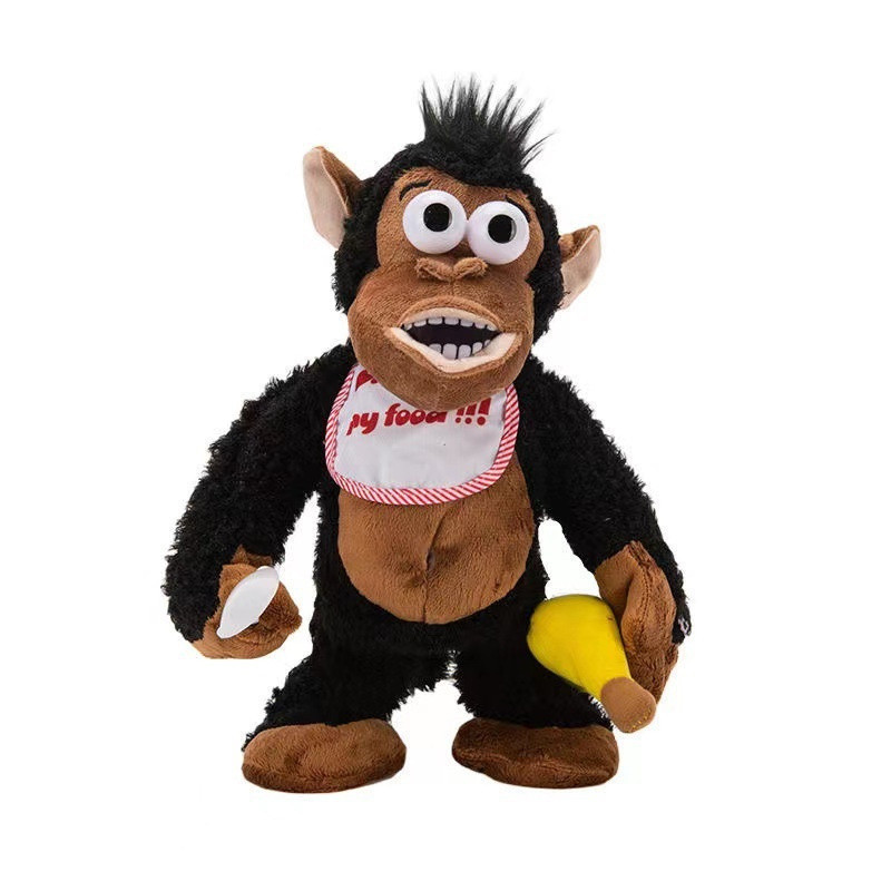 Banana Macaco Elétrico Boneca De Pelúcia Gorila Chorando Comendo Magnético Escultura Em Areia Brinquedo
