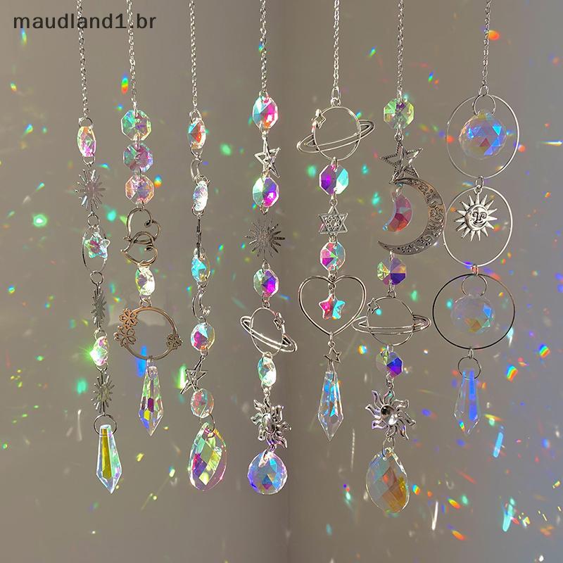 mau Pendurado Pingente De Cristal Jardim Suncatcher Sinos De Vento Arco-Íris Prisma Corrente Para Decoração De Janela BR