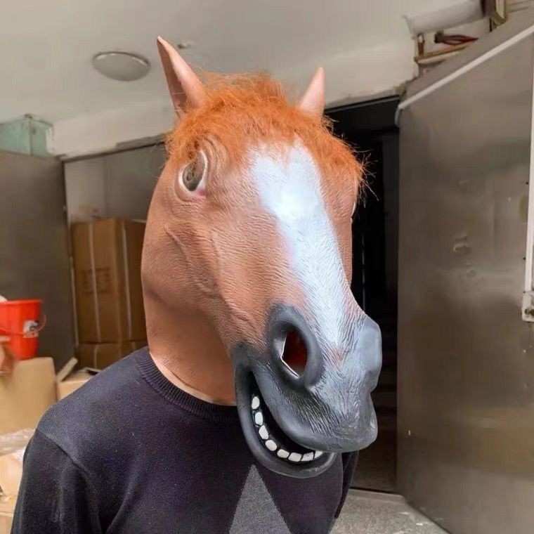 Cavalo chapelaria cão cavalo rei cavalo cabeça máscara cavalo chapelaria máscara desempenho conjunto completo adereços