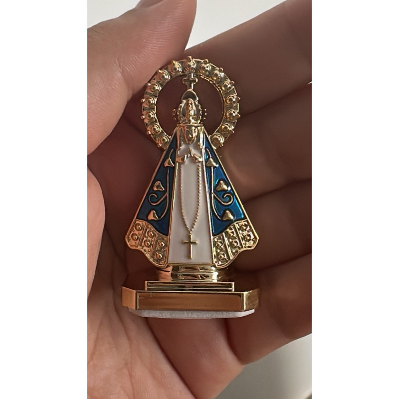 Imagem Nossa Senhora Aparecida Para Painel De Carro De Metal Dupla Face 5cm