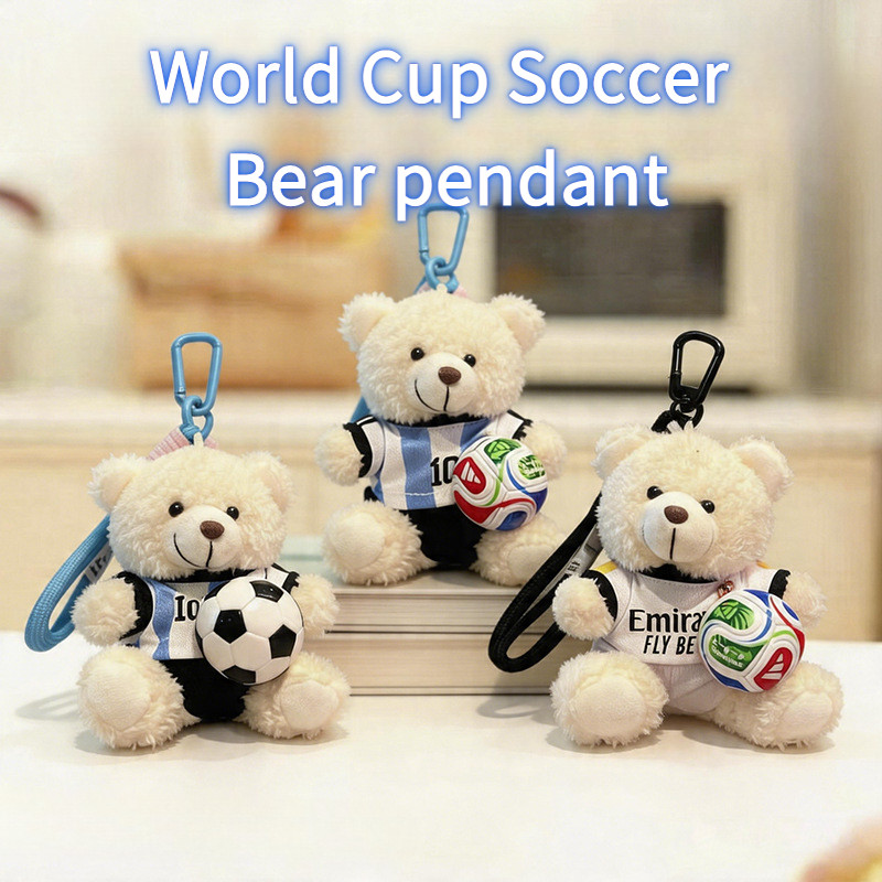 2026 Copa Do Mundo Urso De Futebol Chaveiro Ronaldo CR7 Real Madrid Boneca De Pelúcia Pingente Fãs Lembrança Bolsa Charm
