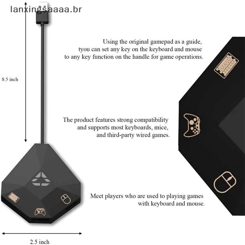[LAXA] Adaptador De Teclado E Mouse Conexão USB Conversor De Para PS4/PS3/Xbox One/360/Nintendo Switch BR