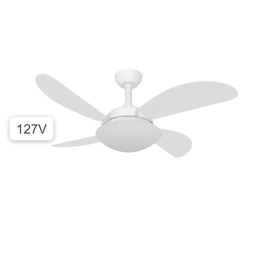 Ventilador Teto Ventax Uno Fly Luxuoso 4 Pás Branco 127V
