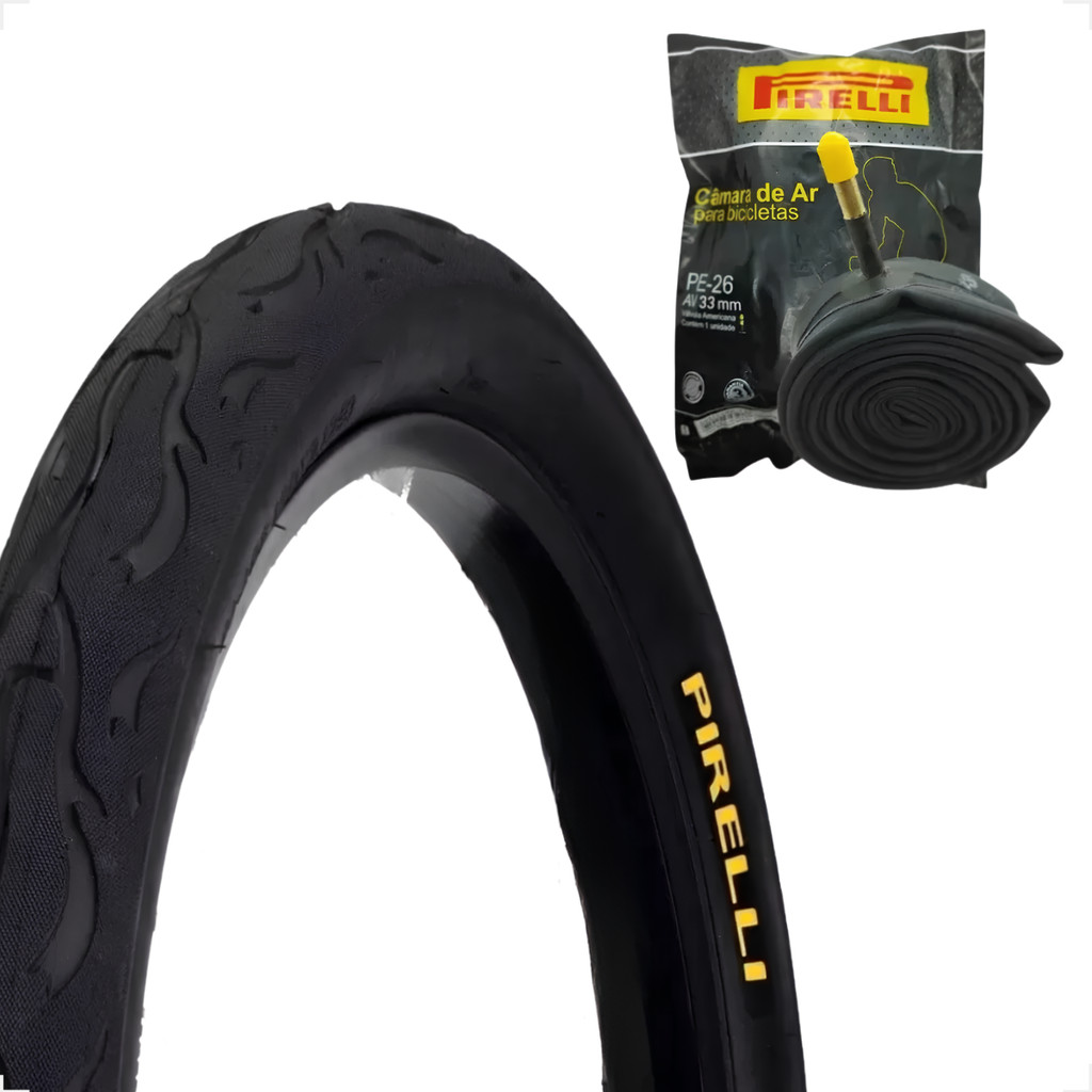 Pneu Pirelli Tornado Beta Aro 26 X 2.125 Tipo Flame Balão Slick Bicicleta + Camara de ar Pirelli