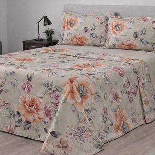 Jogo de Cama Lençol 04 Peças Micropercal 400 Fios Fronha com Debrum
