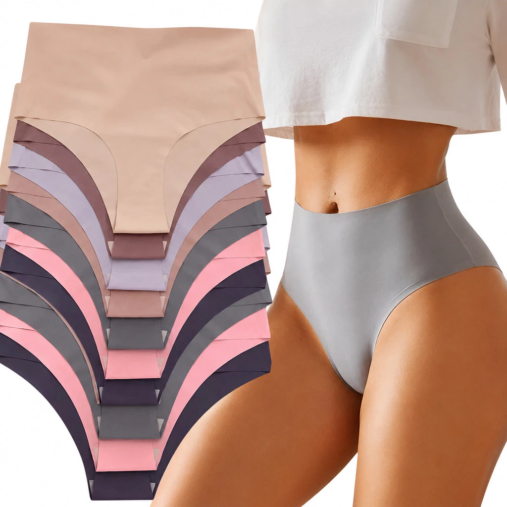 Kit Calcinha Sem Costura Cós Alto POLIAMIDA Laser Conforto Não Marca Feminina Fitness Invisível — imagem 1