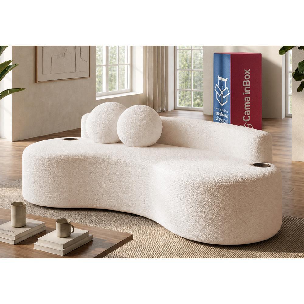 Sofá Veda. 1,88m Xpand Tech Tecido bouclê Cama inBox
