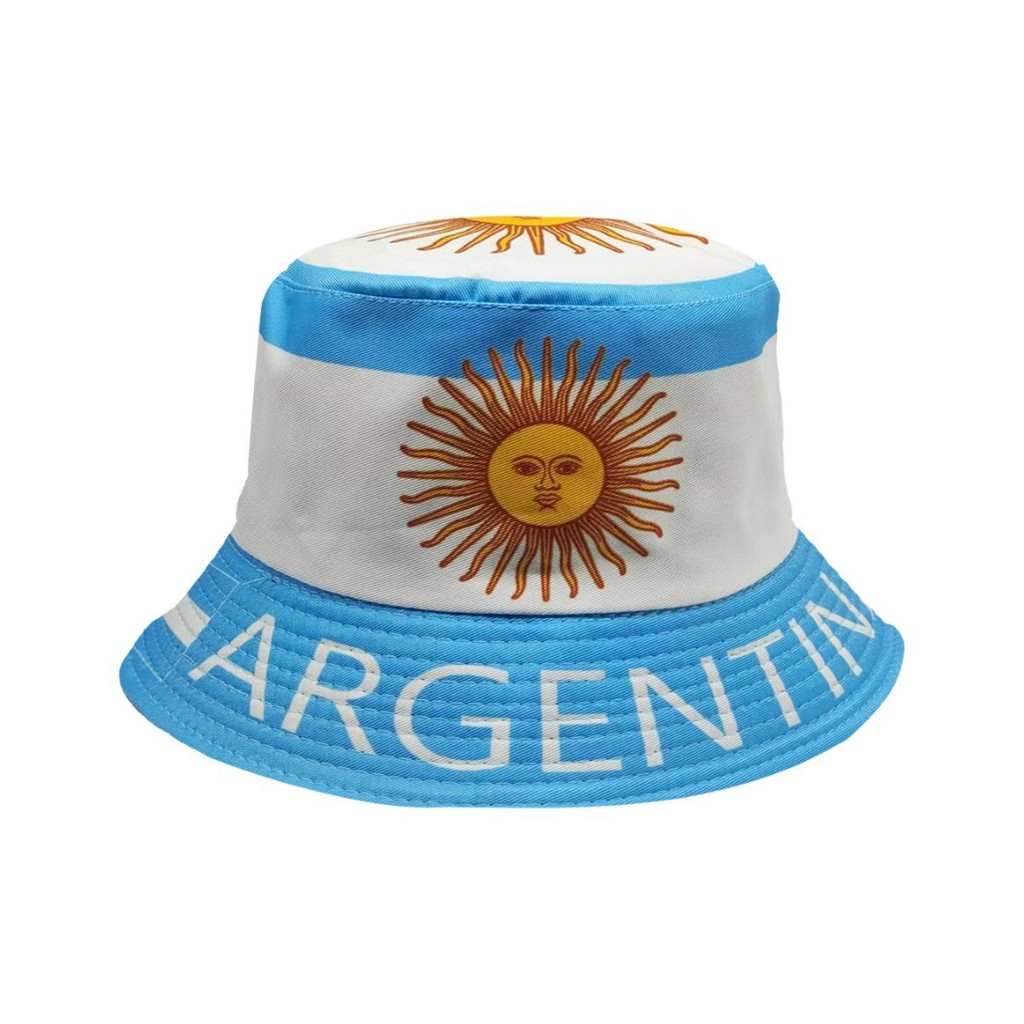 2026 Argentina Copa do Mundo Bandeira Nacional Impresso Balde Chapéu Todos os Padrões Nacionais Podem Ser Conjunto