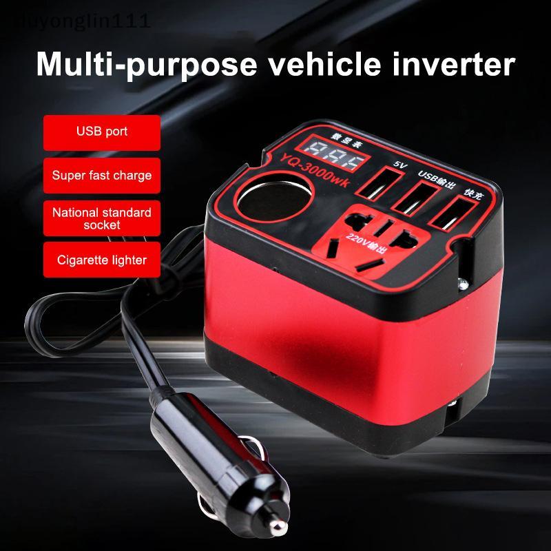 (duyonglin111) Adaptador DC Para AC Vermelho Inversor De Energia Adequado Viagens Automático Viagem Recursos De Proteção