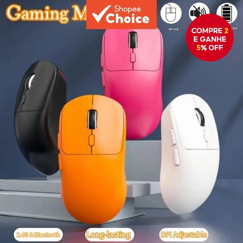 Mouse Gamer M348 Itly 3 Modos: Com Fio, Sem Fio e Bluetooth para PC, Laptop, Ideal para Escritório e Jogos