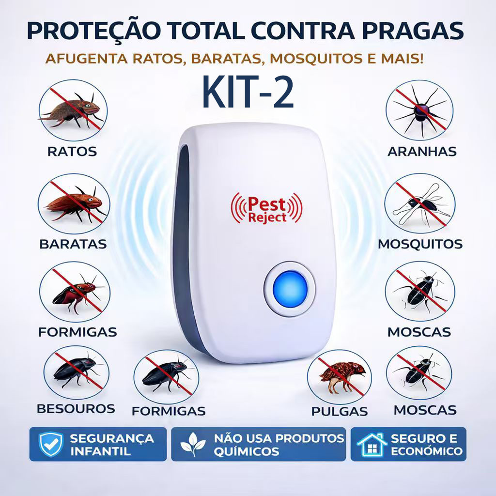 Kit2 a 6 Repelente Ultrassônico Eletrônico Bivolt Anti Mosquitos Baratas Ratos Morcegos Fly Sparrow  5–6W