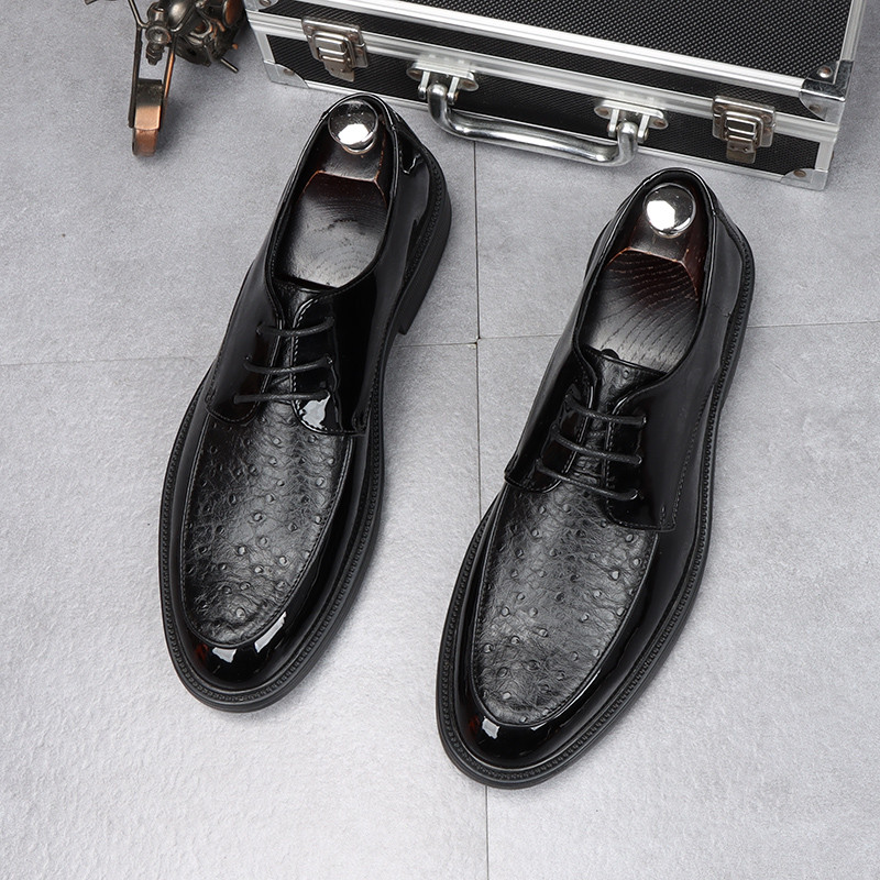 Novo estilo masculino sapatos de couro Formal escritório britânico aumento interno sapatos masculinos versão coreana cou