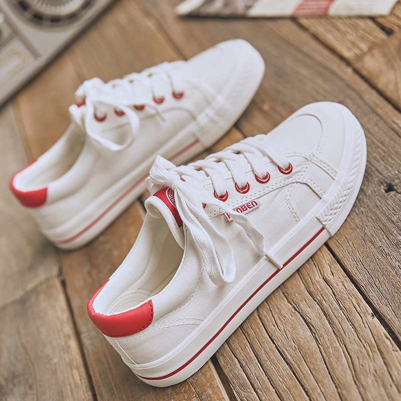 Sapatos de lona humana feminino ulzzang All-Match 2026 primavera novo estilo sapatos femininos tênis brancos sapatos da