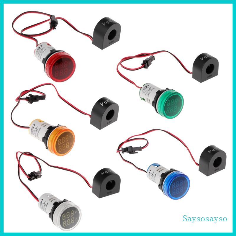 Saysosayso AC Voltímetro Amperímetro 2 1 Indicador 50-500V 0-100A Fácil Instalar