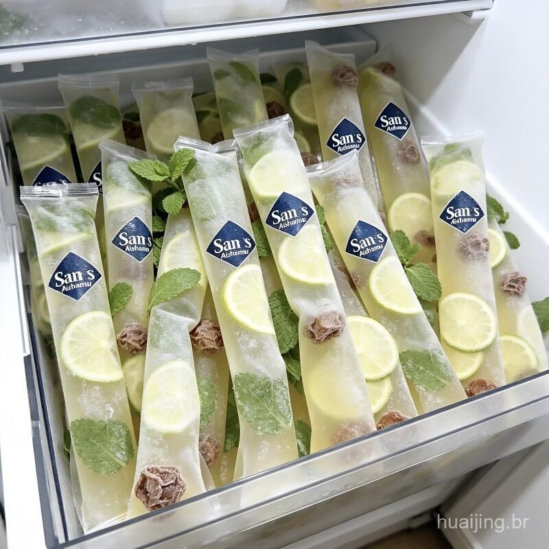 Saco de gelo caseiro DIY, saco de gelo picado, forma para picolé, saco de gelo selado e reforçado, bastão de gelo VN7D