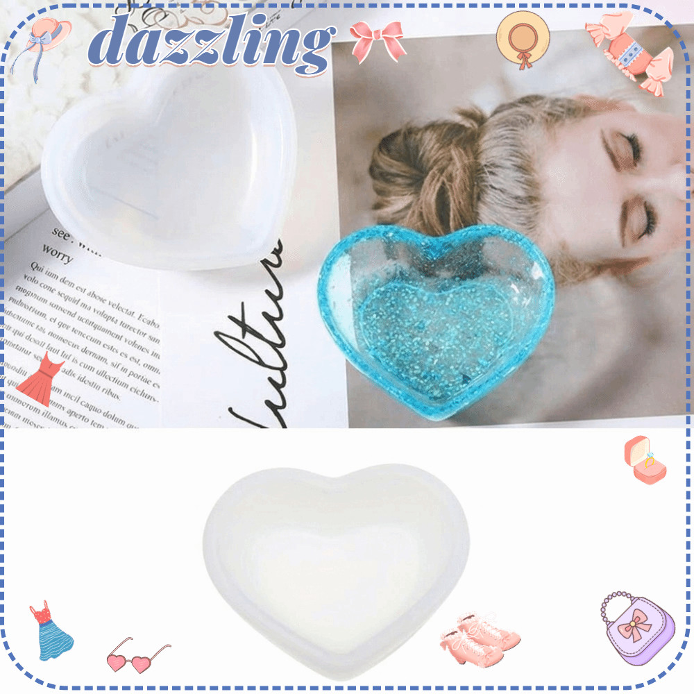 Molde de Silicone em Forma de Coração Pequeno Reutilizável para DIY Artesanato Resina Joias Mini Tigela