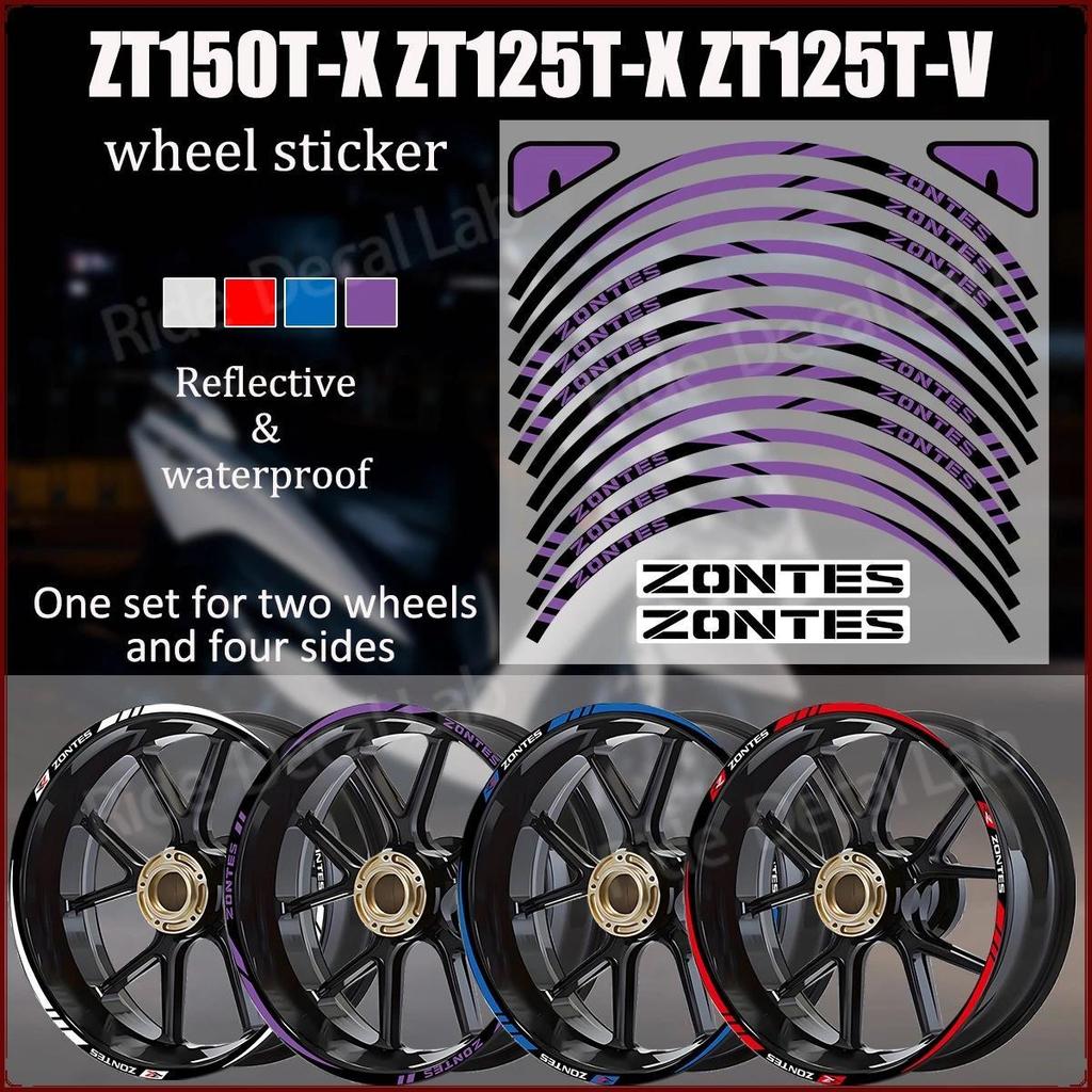 Decalques De Aro De Roda De 14 E 13 Polegadas Para Motocicletas Zontes 150X ZT150T-X ZT125T V Vinil Modificação Interno