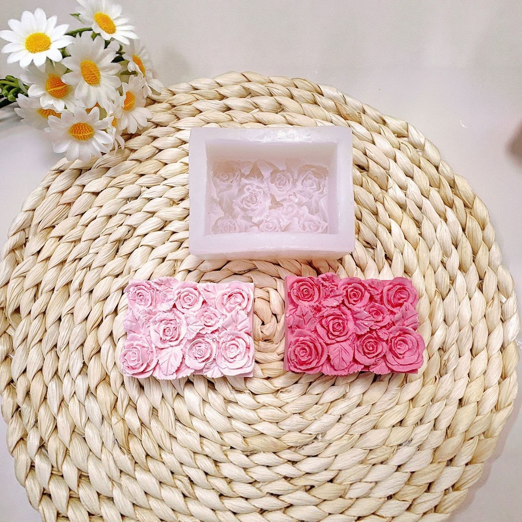 Molde de Silicone para Vela Aromática em Forma de Rosa 3D, Molde para Sabão Artesanal, Sabão de Gesso e Bolo