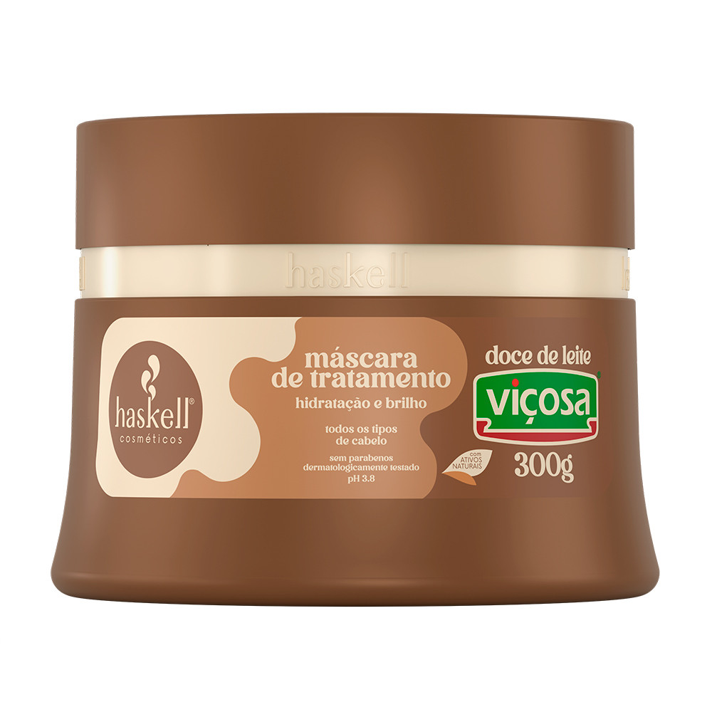 Mascara Haskell Doce De Leite Vicosa 300g Creme Tratamento Nutricao Cronograma Capilar Fios Porosos Brilho