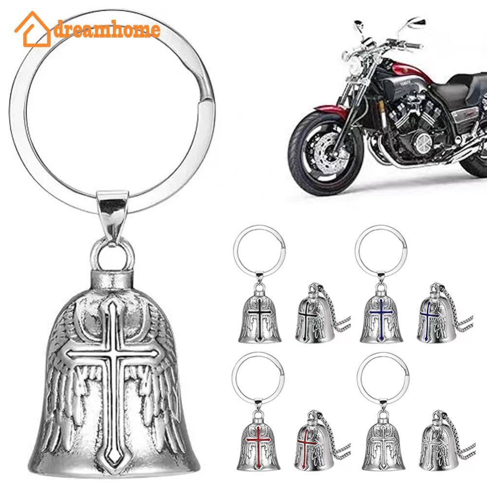 DREAMHOME Moda Cruz Guardião Asas De Anjo Sino Da Motocicleta Chaveiro Motociclista Cavaleiro Sorte Jóias Acessório Pres