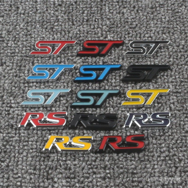 Novo produto adequado para o emblema do volante ST, adesivo metálico ST modificado para Ford Focus Mondeo, emblema RS pa