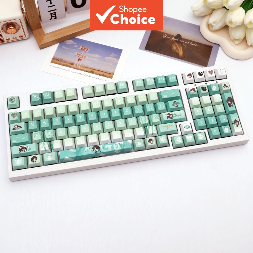 137 Teclas Sage PBT Sublimadas Perfil Cherry para Teclado Mecânico 61/64/68/87/96/104/108 com Switch MX