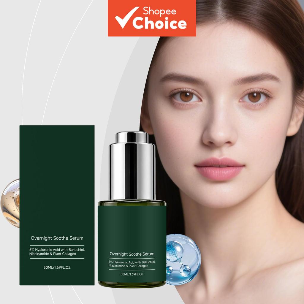Essência Facial Noturna de Ácido Hialurônico 50 ml   Hidratação Profunda & Reparo Noturno Probiótico para Revitalização