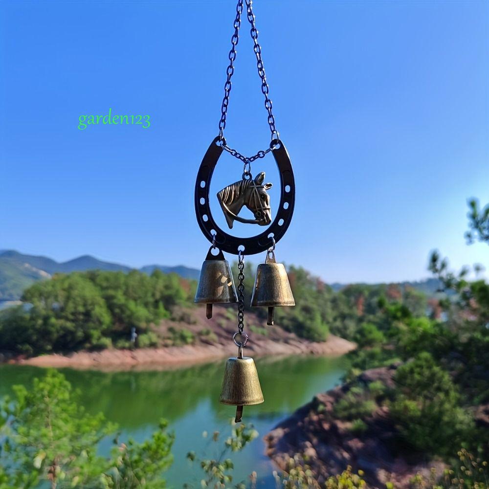 Pingente De Casco De Cavalo Da Sorte AGARDEN , Com Sino , Arte Em Ferro , Carrilhão De Vento Pendurado , Ornamento De Su