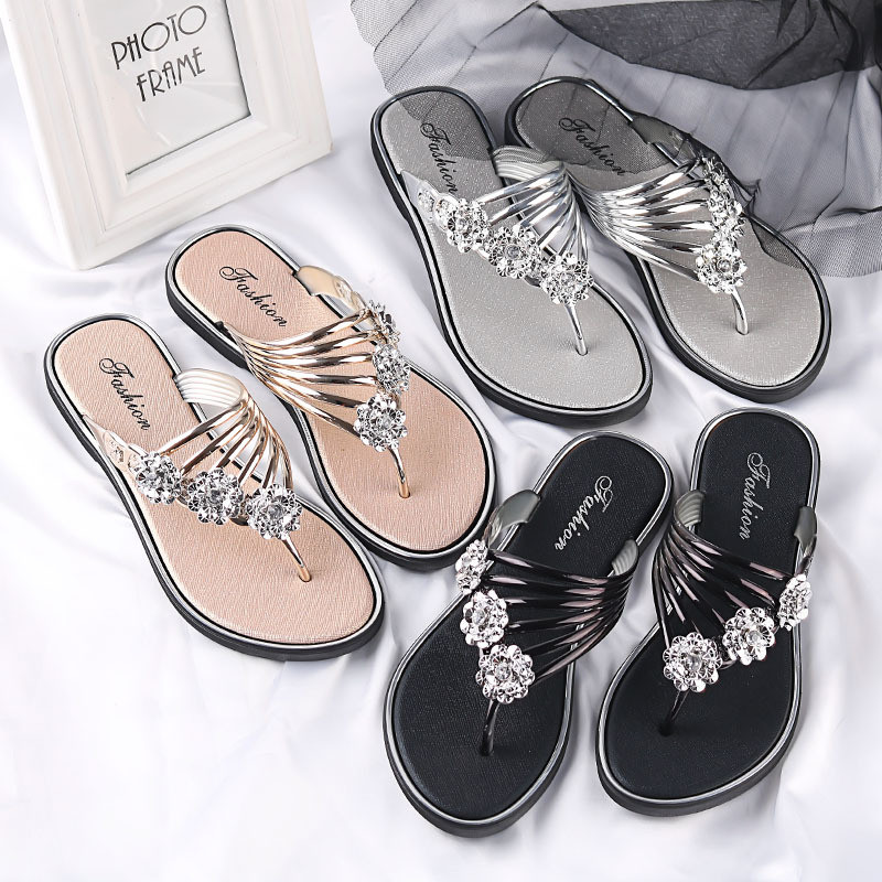 2024 chinelos femininos sandálias de verão novo estilo plana flip-Flops sapatos femininos chinelos leves feminino ao ar 