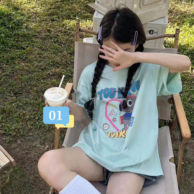 Crianças roupas meninas de manga curta camiseta roupas de verão crianças dos desenhos animados t médio grande crianças m