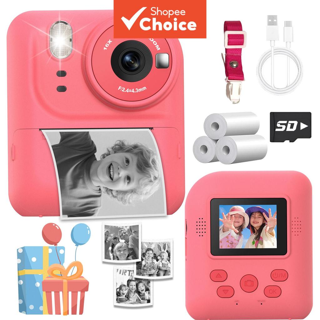 Câmera De Impressão Instantânea , Impressora Térmica De Bolso Fino , Modo De Tiro Selfie , Equipamento De Entretenimento