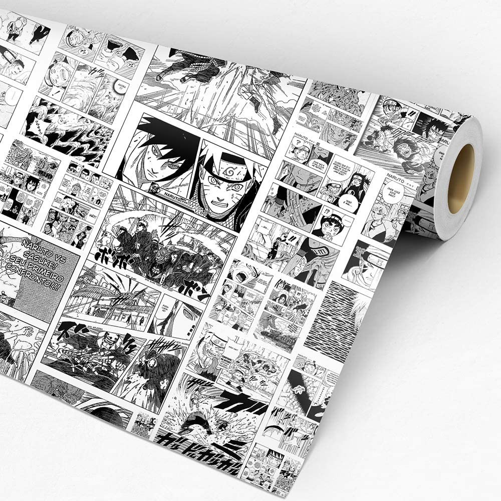 Adesivo Anime Naruto Papel Parede Autocolante Lavável Quarto Mangá Quadrinho